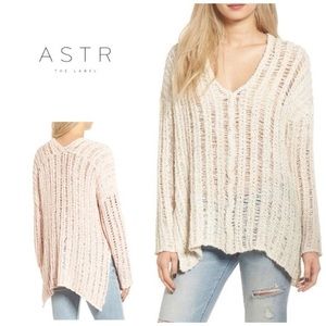 ASTR open weave pink sweater